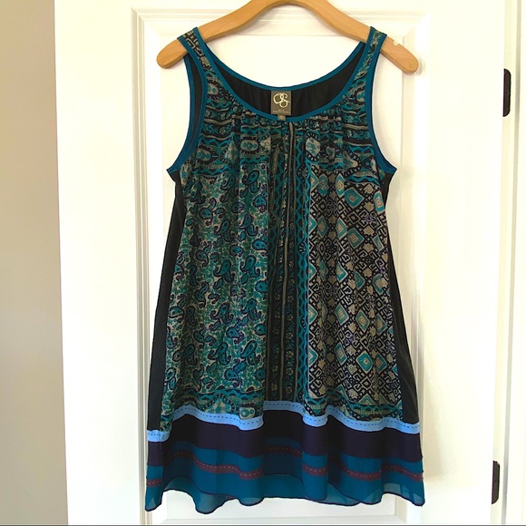 {Anthro} One September 'Azul Palms Cayman' Tank Oversized XS - Picture 5 of 11